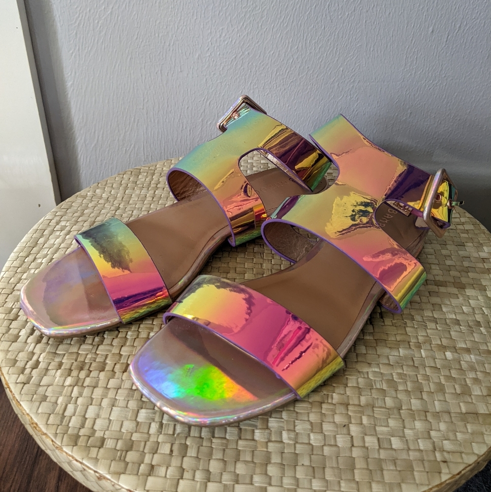 Sunset holographic sandals by Bamboo